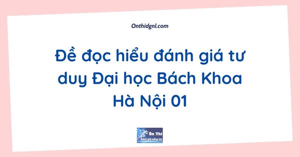 Đề tham khảo đánh giá năng lực – Đại học Sư phạm Hà Nội