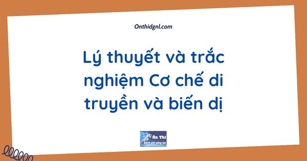 Lý thuyết và trắc nghiệm Cơ chế di truyền và biến dị