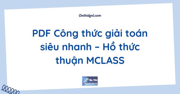 PDF Công thức giải toán siêu nhanh – Hồ thức thuận MCLASS