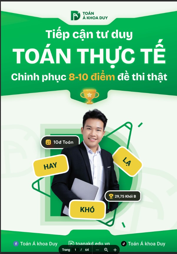 EBOOK Sổ tay Tiếp cận tư duy Toán thực tế Toán Á Khoa