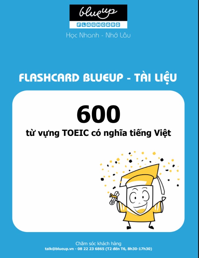 600 Từ vựng TOEIC có nghĩa tiếng Việt - FLASHCARD BLUEUP